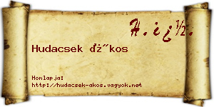 Hudacsek Ákos névjegykártya